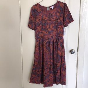 Lularoe Amelia XL multicolor Aztec/geo print NWT